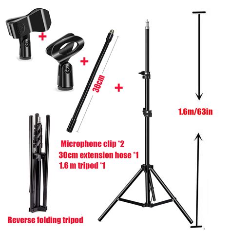 Mic Stand Boom Microphone Stands Tripod Gooseneck Mic Arm Stand Height