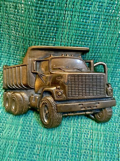 1979 BBB Baron Solid Brass Dump Truck Belt Buckle Li Gem