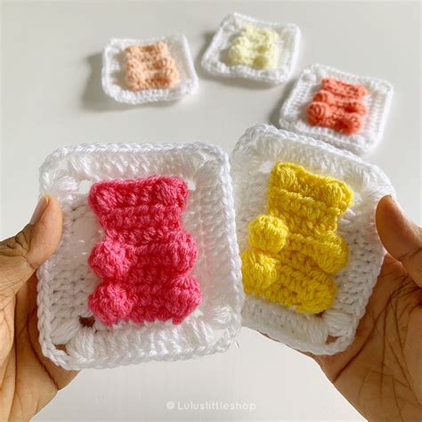 NEW Crochet Pattern With Video Gummy Bear Granny Square Etsy