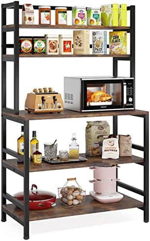 Amazon Usikey Kitchen Baker S Rack Coffee Bar With Hooks