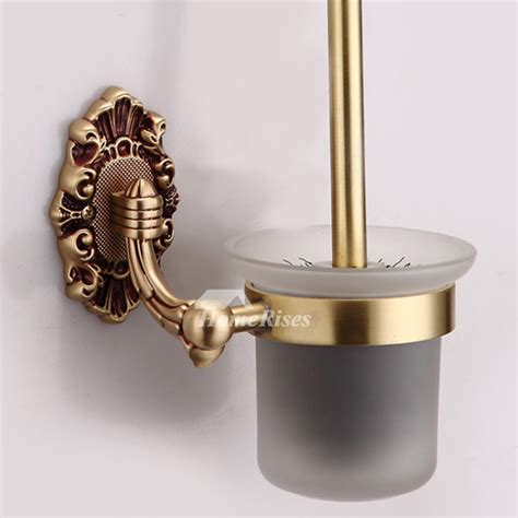 LTJ Luxury Vintage Gold Wall Mounted Brass Toilet Brush Holder