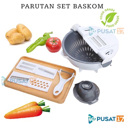 Jual Pusat17 Alat Parutan Set Baskom Multifungsi Alat Pemotong Sayur