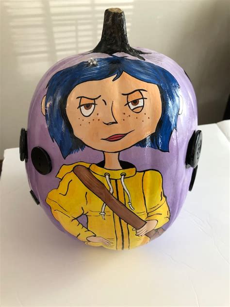 Coraline Pumpkin Handpainted fake pumpkin | Etsy