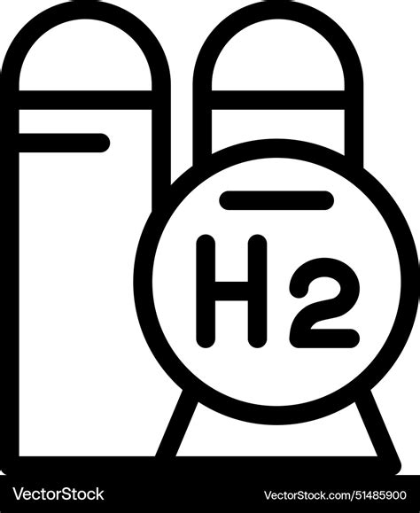 Black And White Icon Of Hydrogen Fuel Cells Vector Image