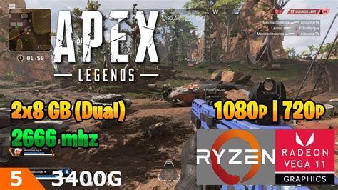 Apex Legends Ryzen 5 3400G With Graficos Radeon RX Vega 11 2x8 GB