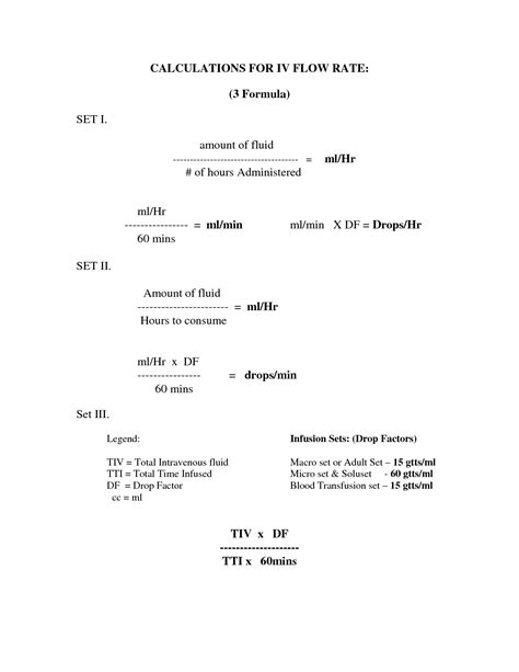 Iv Calculation Practice Worksheets