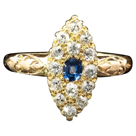 Antique Edwardian Sapphire Diamond Round Cluster Ring At Stdibs