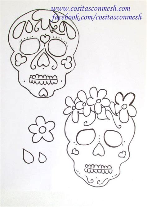 Moldes Dia Muertos Calaveras 568×800 Cráneo Punto De Cruz Dia De Muertos Muertos En Mexico