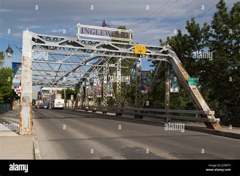 Bridge leading to the Inglewood district of Calgary, Canada. Inglewood ...