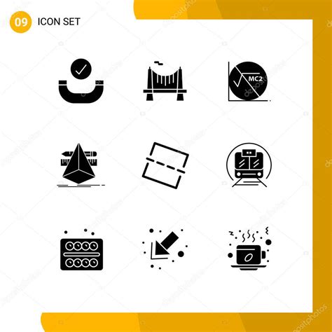 Vector De Stock Icon Pack De 9 L Neas De Signos Y S Mbolos Para