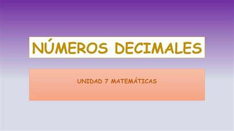 Números Decimales Ppt