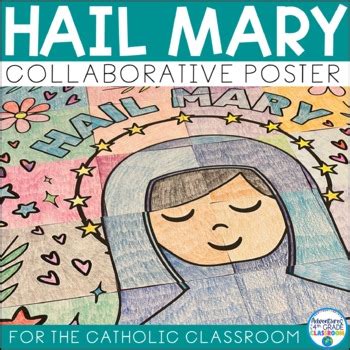 Hail Mary Collaborative Poster For Catholic May Crowning And Rosary