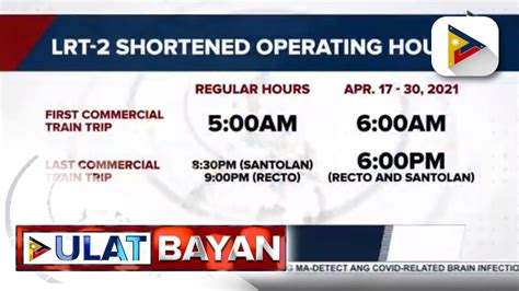 Mas Maiksing Oras Ng Operasyon Ng LRT 2 Ipatutupad Simula Sabado