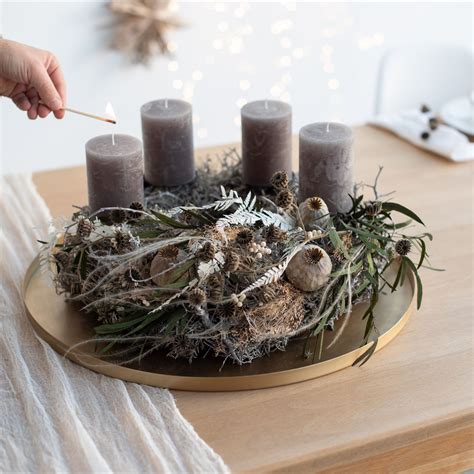 Adventskranz Mit Trockenblumen Advent Wreath Dried Flowers