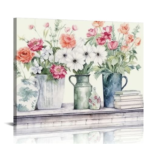 Pikweek Farmhouse Wall Art Plant Flower Pictures Wall Art Modern