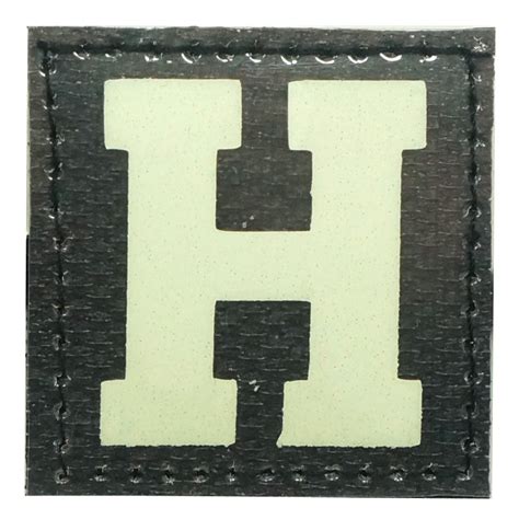 Big Letter H Gitd Patch Glow In The Dark Hock T Shop Army Online Store In Singapore