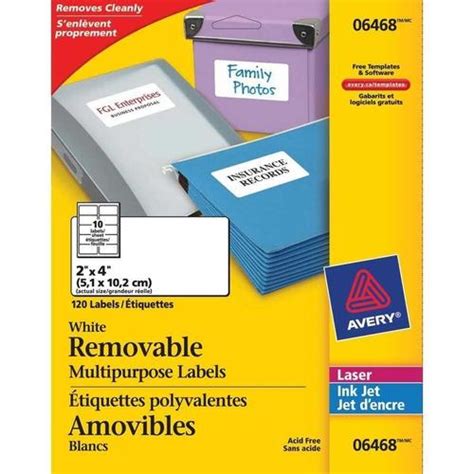 Avery Removable I D Laser Inkjet Labels