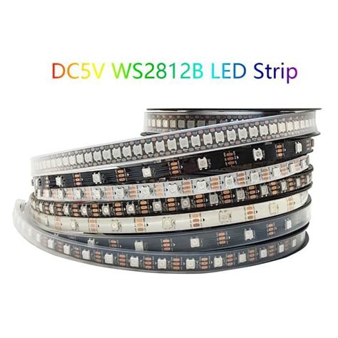 BANDE LED WS2812B DC5V 4M 30 IP65 Black PCB Bande Lumineuse Rgb Led