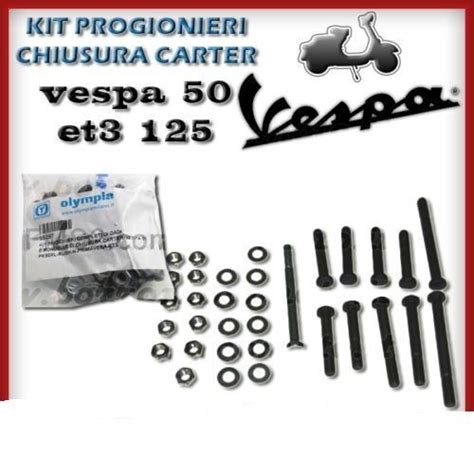 KIT PERNI BULLONI DADI PRIGIONIERI PER CHIUSURA CARTER VESPA 50 SPECIAL