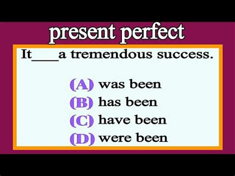 Present Perfect Tense Quiz English Grammar Quiz Present Perfect