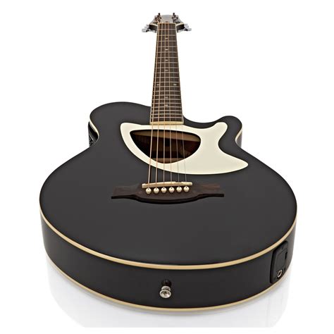 Disc Deluxe Thinline Electro Acoustic Guitar By Gear4music Black Na