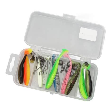 Ensemble D Appâts De Pêche Souples 7cm Leurre De Pêche Silicone Souple Deux Couleurs T Queue