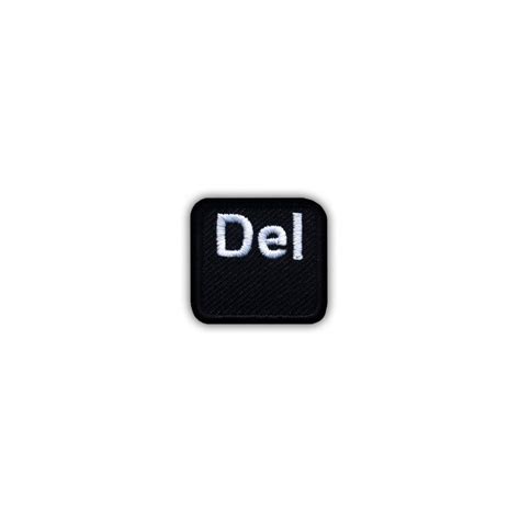 del delete key embroidered patchbadge