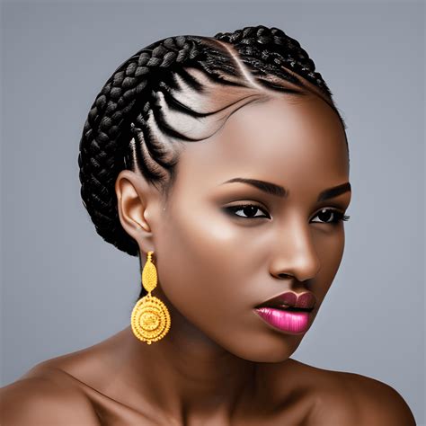 Beautiful Dark Skinned Girl With Big Braided Updo And Gold Jewelry 8k