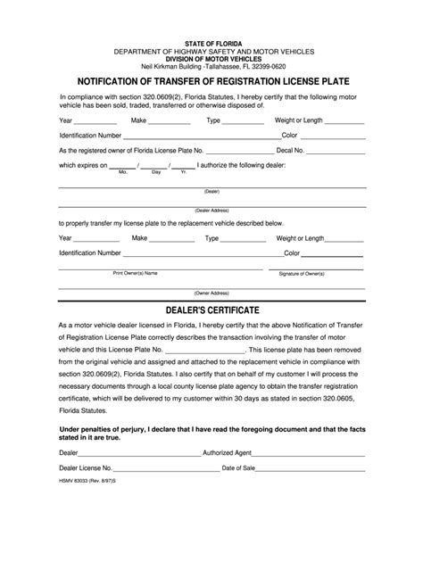 Plate Transfer Form Fill Out And Sign Online Dochub