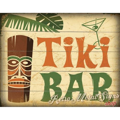 Welcome To Our Tiki Bar Vintage Pub Bar Tavern Metal Tin Sign