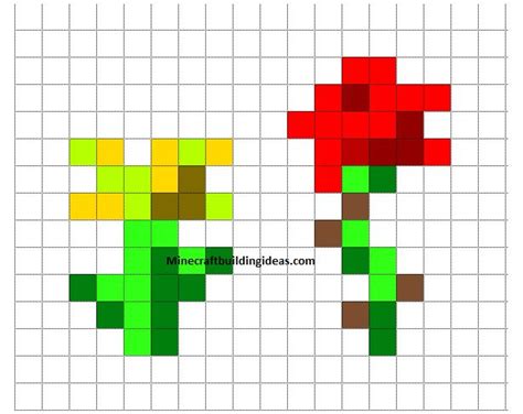 Minecraft flowers #pixel #art #templates #flower #pixelarttemplatesflower A great place to find ...