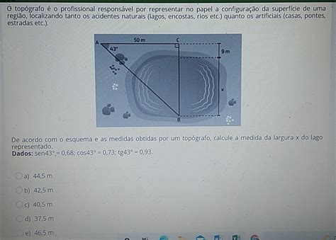 Solved O topógrafo éo profissional responsável por representar no