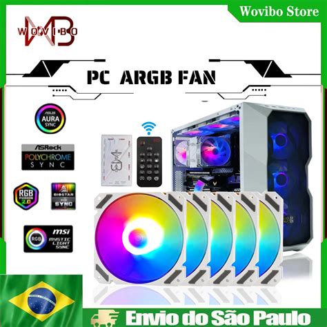 Wovibo 120mm RGB ARGB Fan Cooler PWM 4PIN 5V 3PIN Ventilateur PC