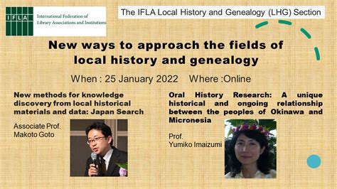 New Ways To Approach The Fields Of Local History And Genealogy Ifla