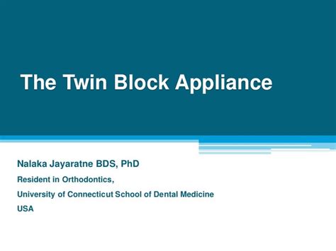 The Twin Block Appliance