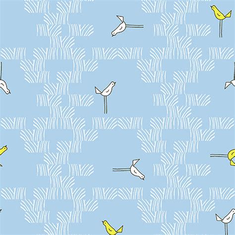 Zaza Zoo Birds Blue From Andover Fabrics Etsy