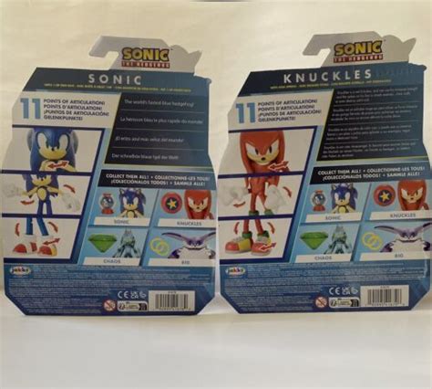 Sonic The Hedgehog 2023 Knuckles And Sonic Jakks 4 Action Figures Lot