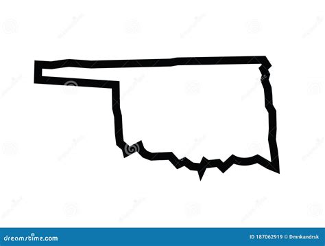 Oklahoma Outline Map State Shape Stock Vector - Illustration of concept, city: 187062919