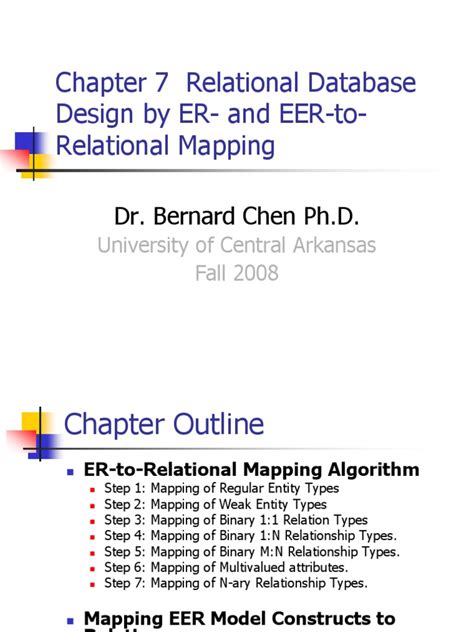 Relational Database Design By Er And Eer To Relational Mapping Pdf