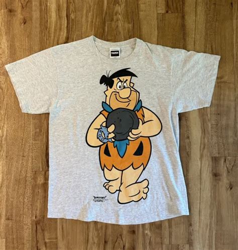 Vtg 90s Flintstones Fred Flintstone T Shirt 93 Double Sided White