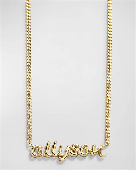 Baublebar 18k Plated Curb Chain Custom Nameplate Necklace Gold