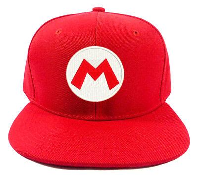 Super Mario Luigi Bros Red Logo Embroidered Baseball Cap Adjustable