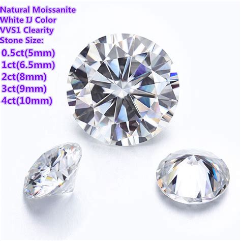 2020 Moissanites Loose Stone IJ Color 0 5ct 4ct Carat Moissanite Round