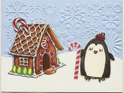 Penguin And Gingerbread House By Sophielafontaine At Splitcoaststampers