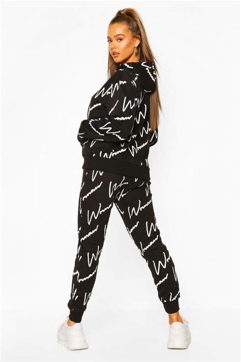 Woman All Over Print Hooded Tracksuit Tracksuit Women Fashion Tracksuit