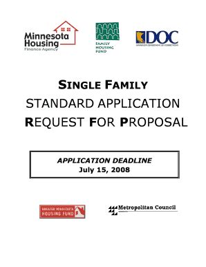 Fillable Online Mnhousing Standard Application Request For Proposal