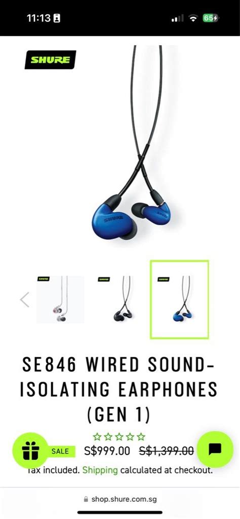 [preorder] Shure Se846 Gen 1 Blue Earphones Audio Headphones And Headsets On Carousell