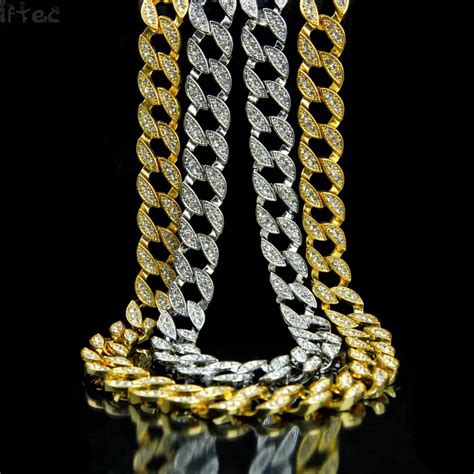 Iftec Rapper Hip Hop Mens Necklace Bling Iced Out 30 Cz Rhinestone