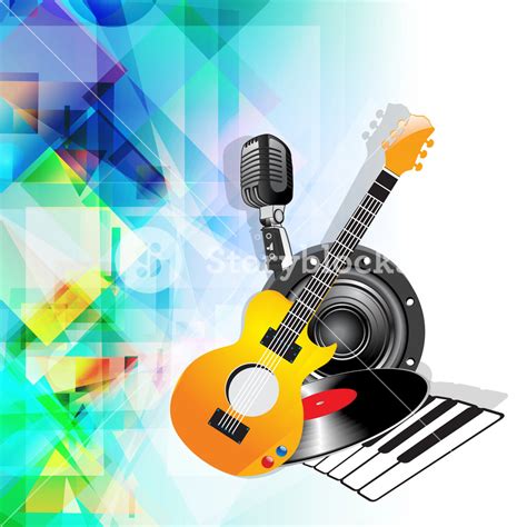 Abstract Music Background With Guitar Royalty Free Stock Image