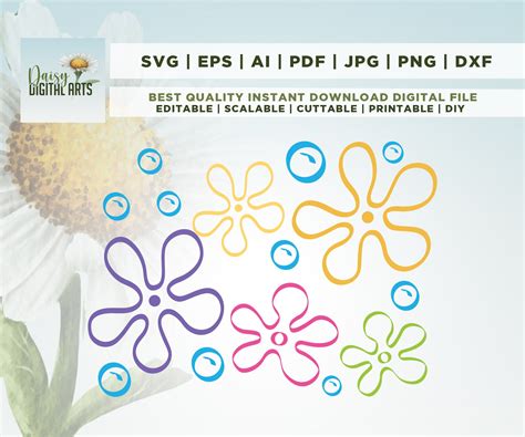 Bikini Bottom Flowers Svg Eps Cricut Silhouette Flower Svg 41 Off